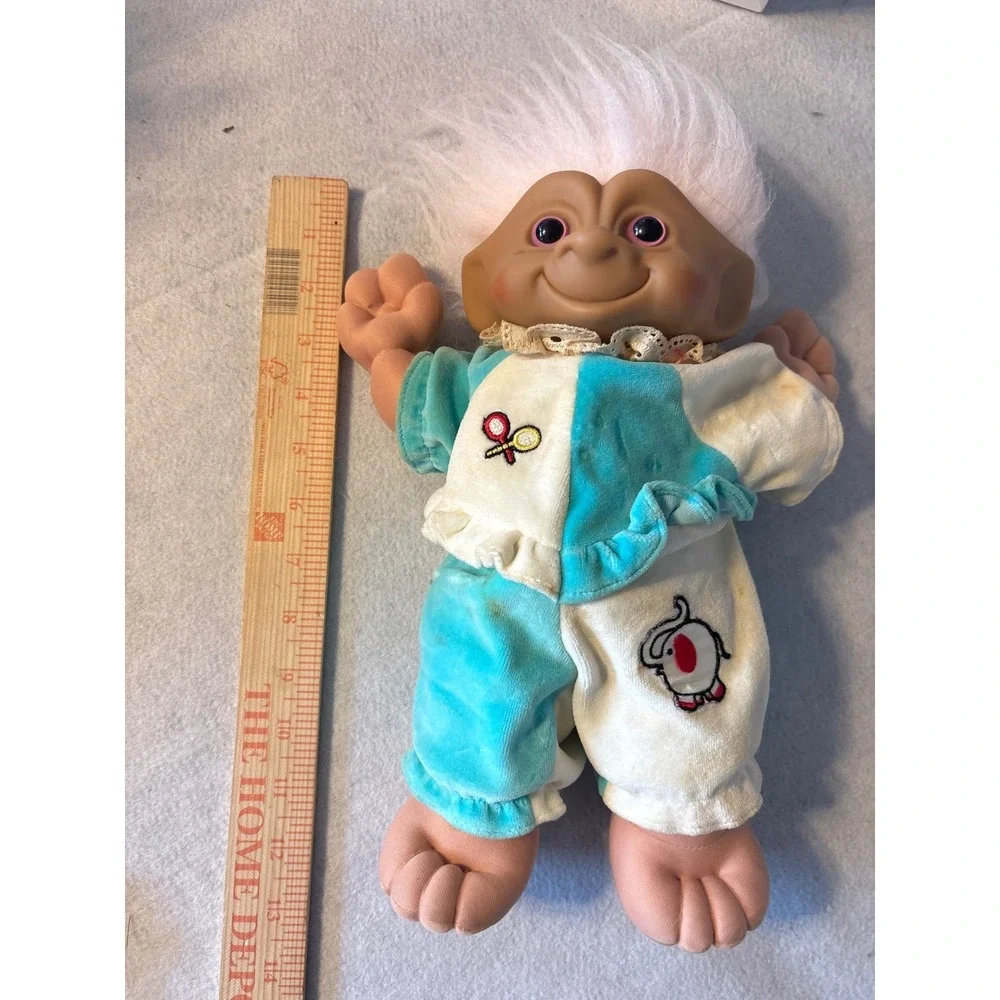 Treasure Trolls 1991 Baby Doll Pink White Blue Outfit Vintage Toy Collectible
